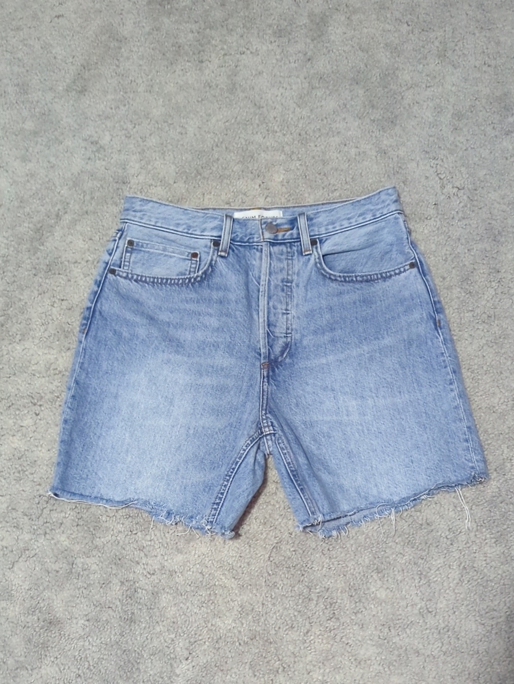 Denim Forum Joni Mid Length Light Blue Denim Shorts